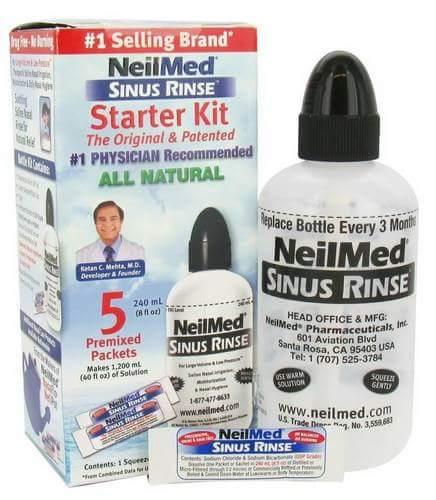 Bình rửa mũi NeilMed Sinus Rinse cho người lớn - (kèm 5 gói muối) (240ml)