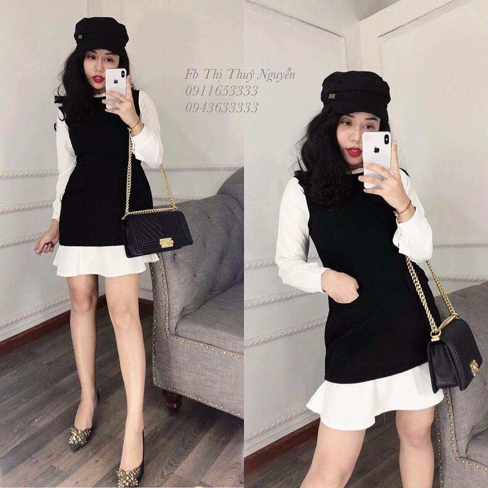 [Hoàn tiền 15%]Đầm phối sơ mi cách điệu cực xinh