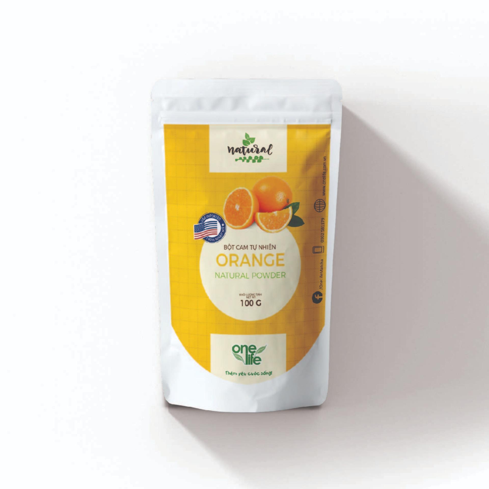 TRÁI CÂY NHẬP KHẨU -  BỘT CAM TỰ NHIÊN ONELIFE (Nhập khẩu 100% từ Mỹ) - Bịch 100gr