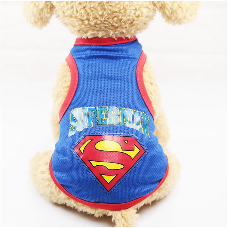 áo chó mèo cao cấp kiểu áo thun siêu nhân mát mẻ size l (dành cho chó mèo 3 - 5 kg)