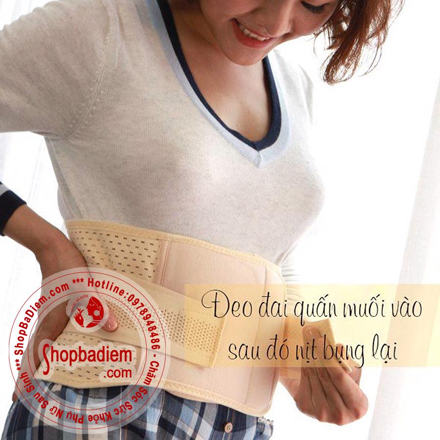 Combo Muối Thảo Dược Chườm Bụng Và Đai Nịt Bụng