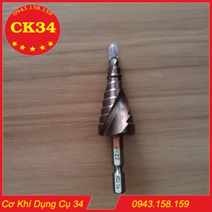 Mũi khoan bước hss coban m35 4 - 22mm khoan inox, sắt, thép,nhôm..