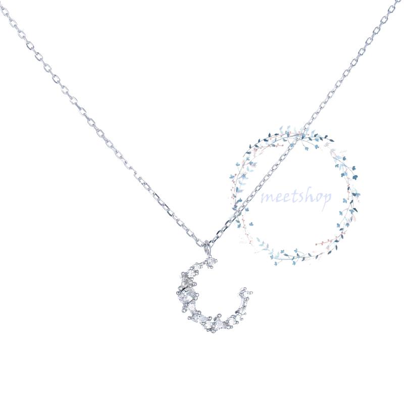Dây chuyền bạc nữ mặt trăng đính đá zircon