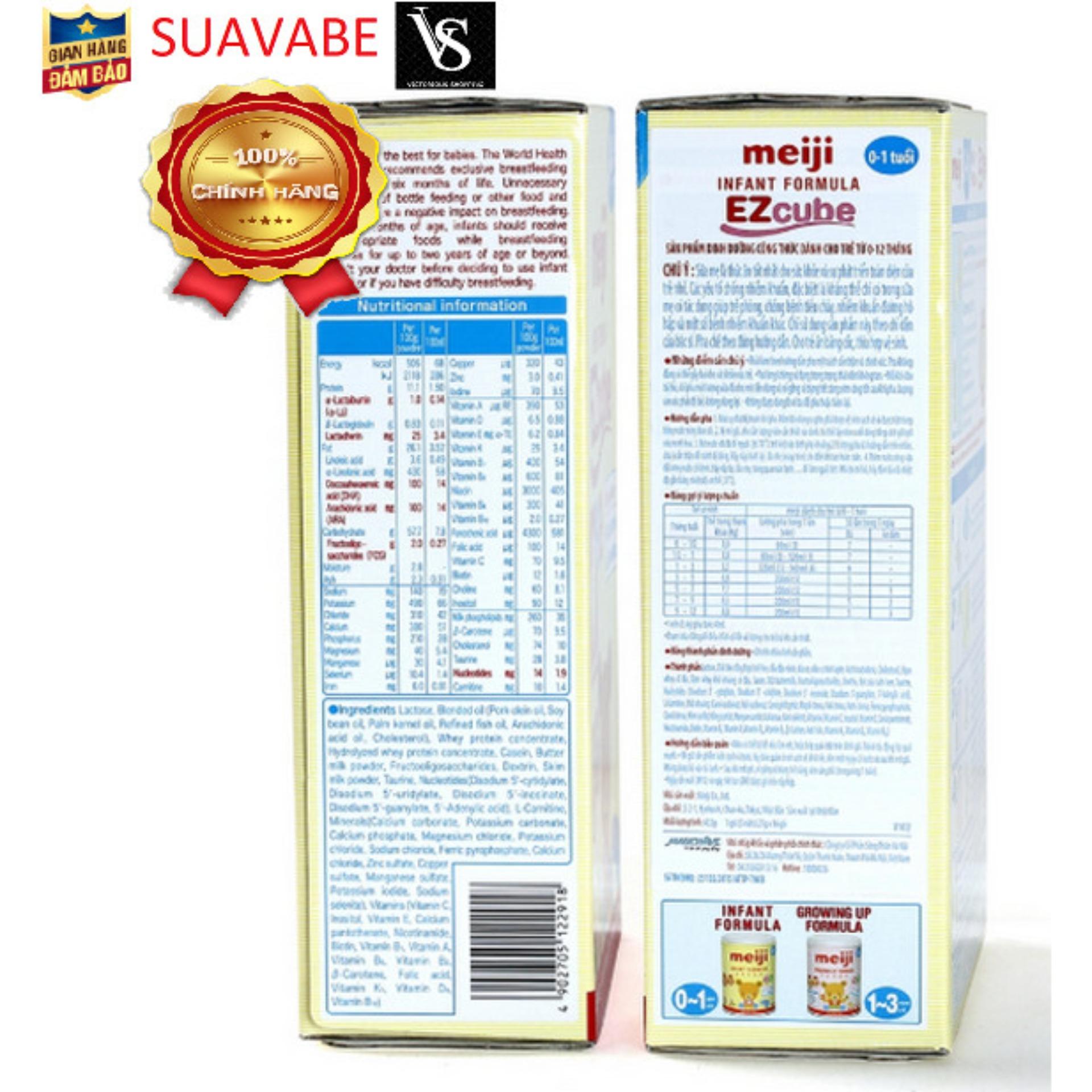 [Mẫu mới 2023 - 20 thanh] Sữa Meiji Infant thanh 0 EZcube T12 540g