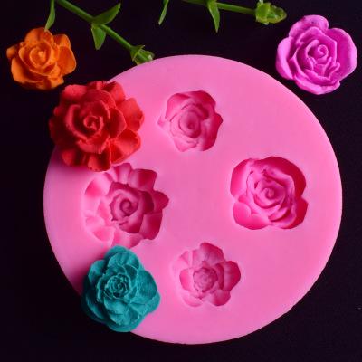 Khuôn silicon 3D 4 hoa hồng