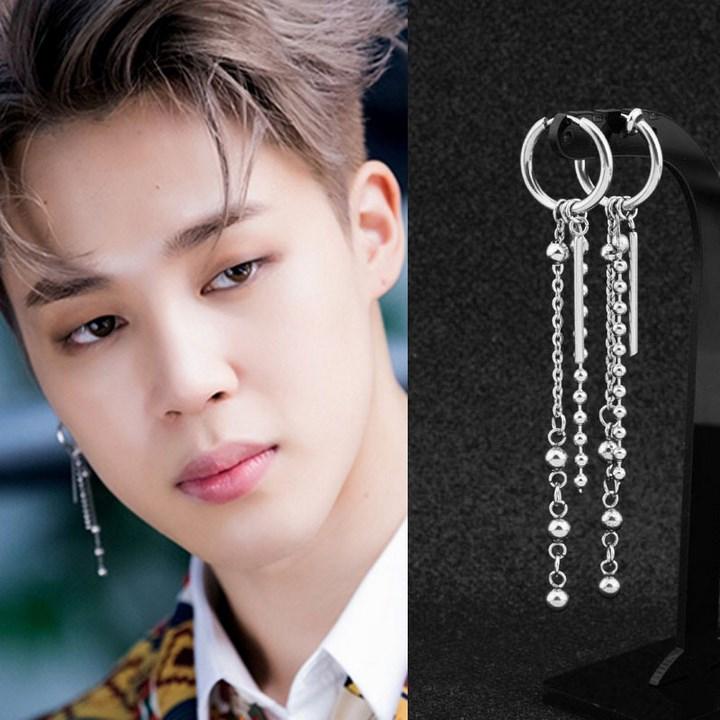 Khuyên tai BTS idol Jimin thần tượng Hàn quốc thanh dài hạt dài thiết kế sáng tạo đẹp thời trang army