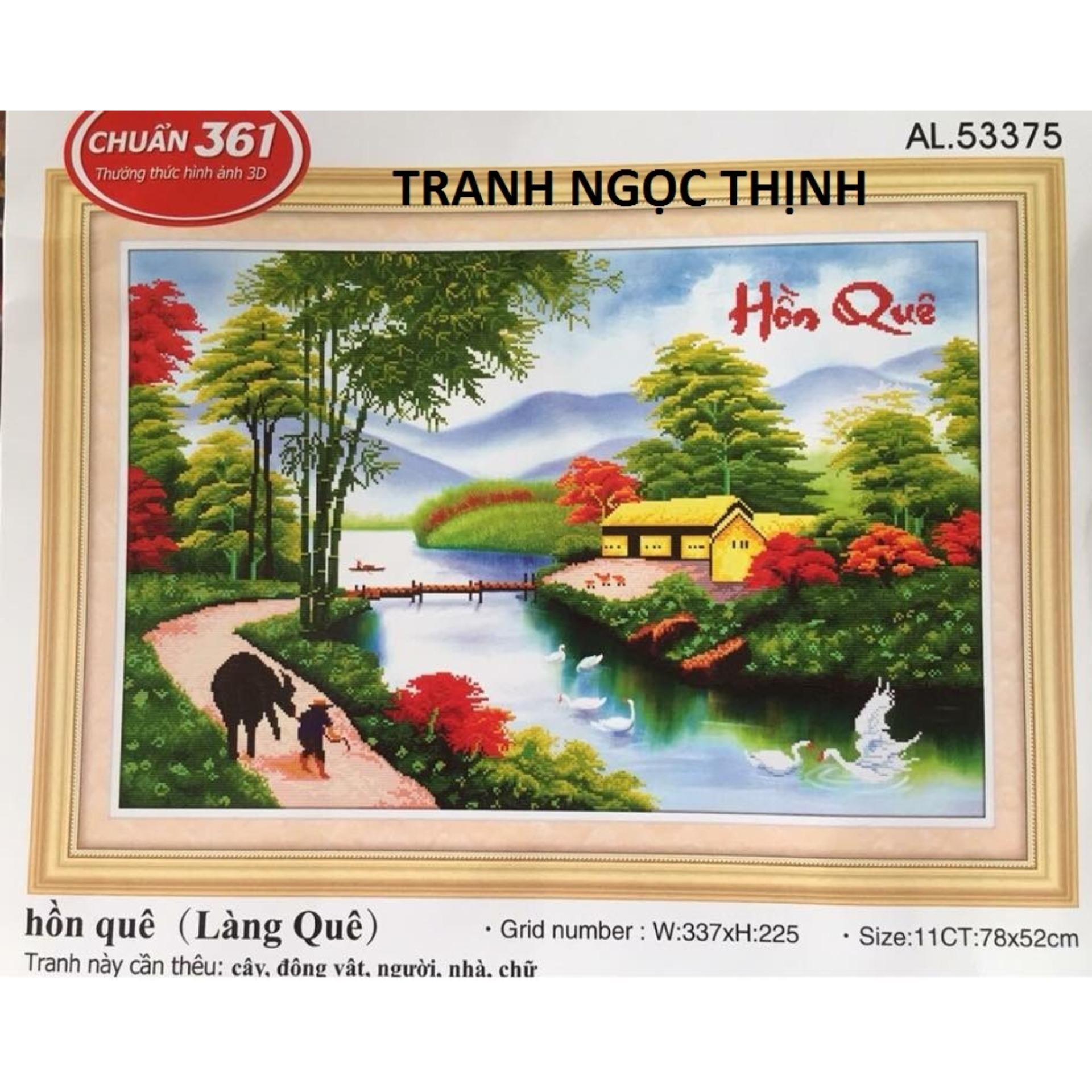 Tranh thêu chữ thập hồn quê- 78x52cm- AL53375- Ngocthinhshop