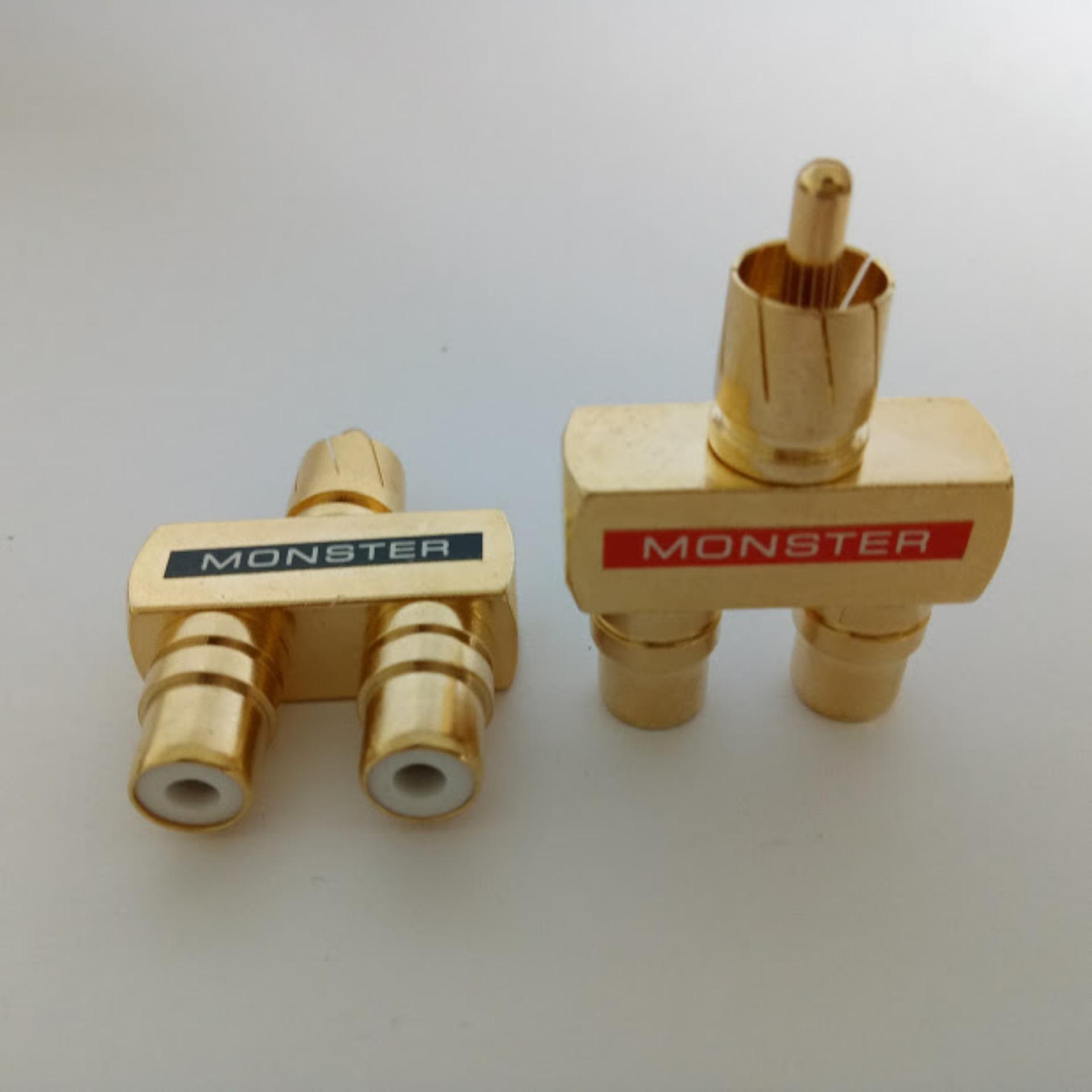 Jack chia AV (RCA) 1 ra 2 Monster (chân thẳng)