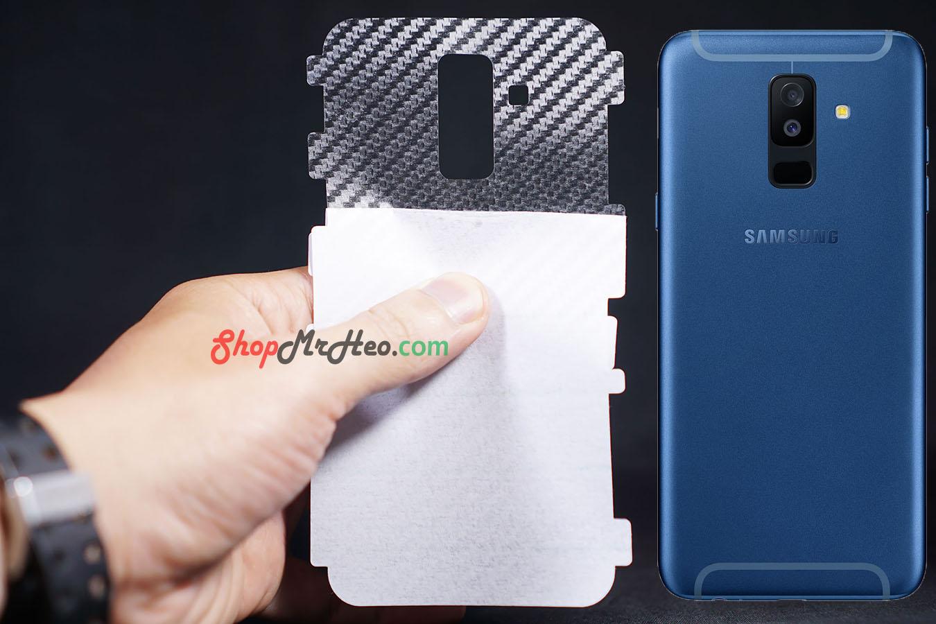 Bộ 3 Skin Dán Mặt Lưng Vân 3D Samsung A6 Plus 2018 - A6+