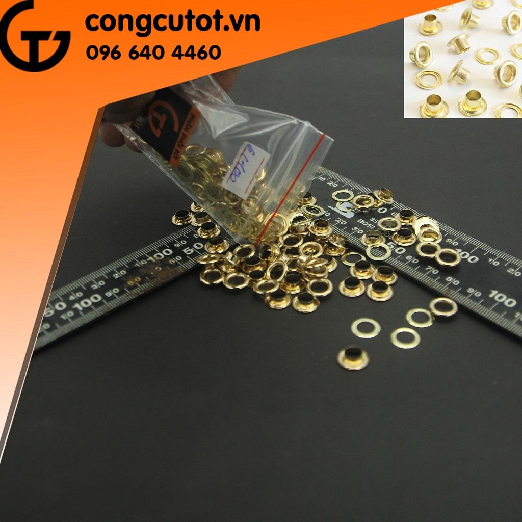 Khoen ô rê 6mm vàng túi 100 cặp (Mắt cáo)