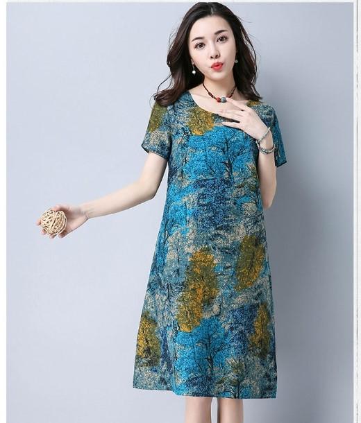 Đầm suông họa tiết 01