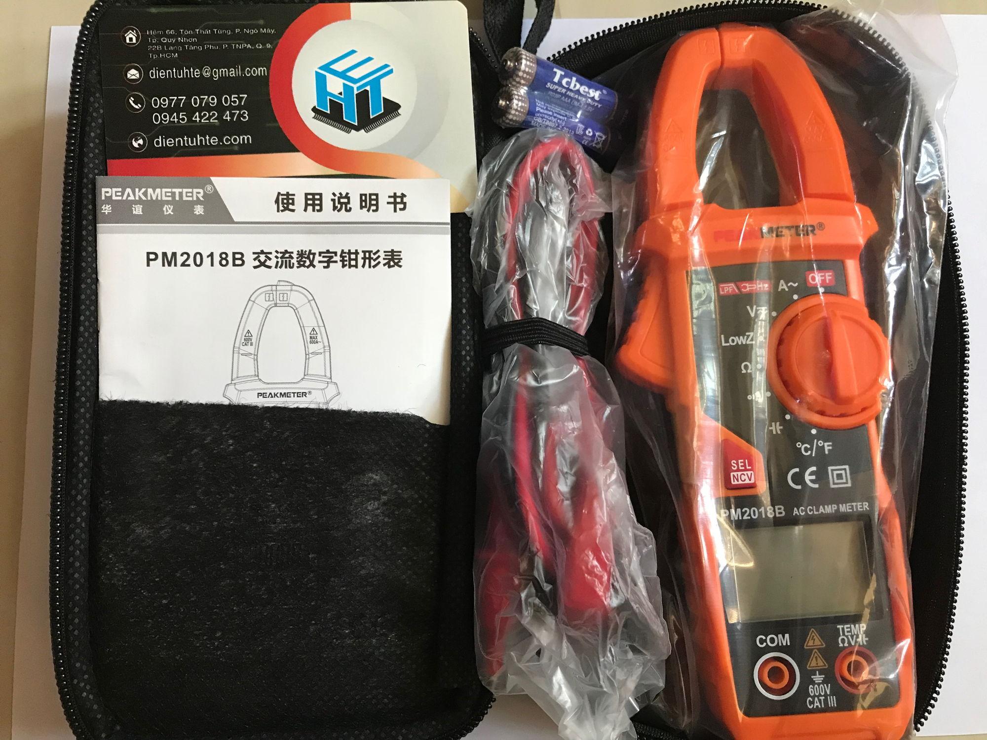 Ampe kìm kẹp cầm tay kỹ thuật số PeakMeter PM2018B