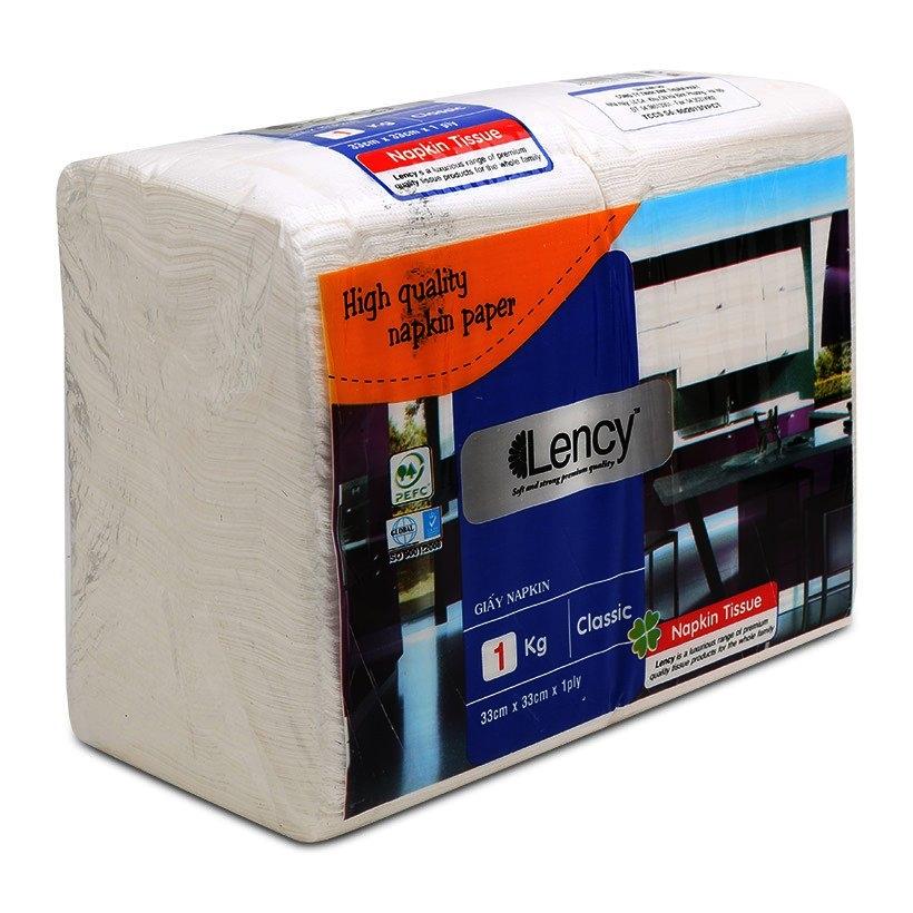 Combo 2 gói Khăn giấy Lency Napkin 33x33 cm (1kg)