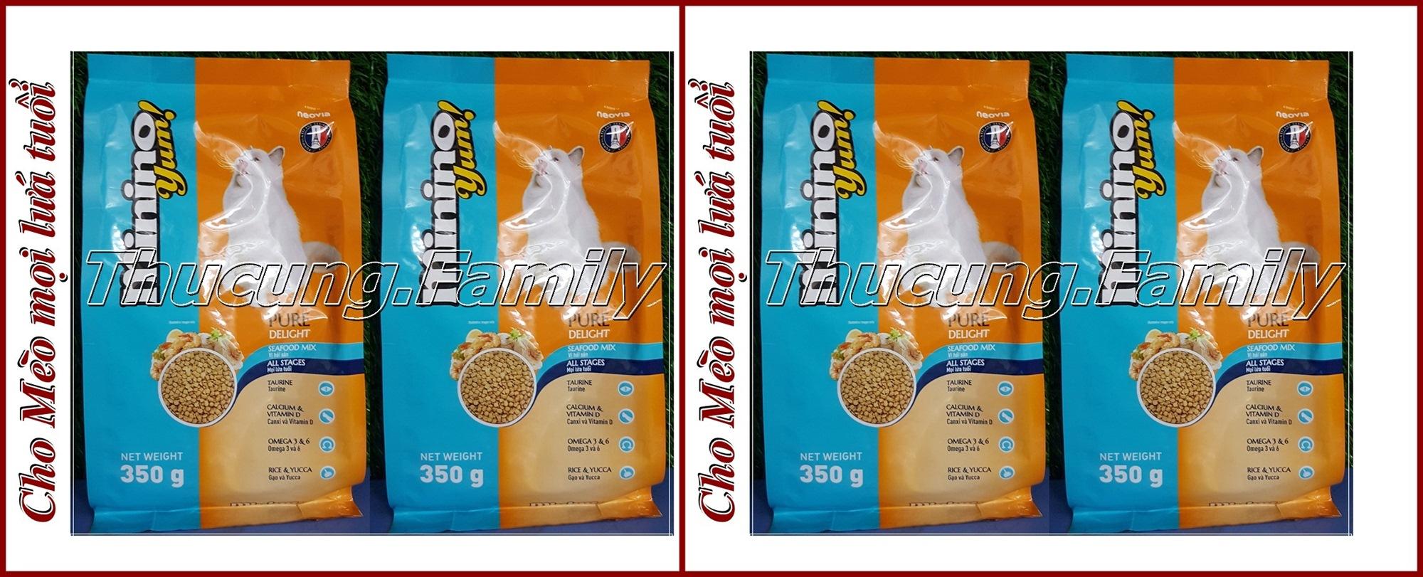 Combo 4 túi thức ăn hạt cho Mèo mọi lứa tuổi. Minino Yum 350g/túi. Sản phẩm của Pháp.