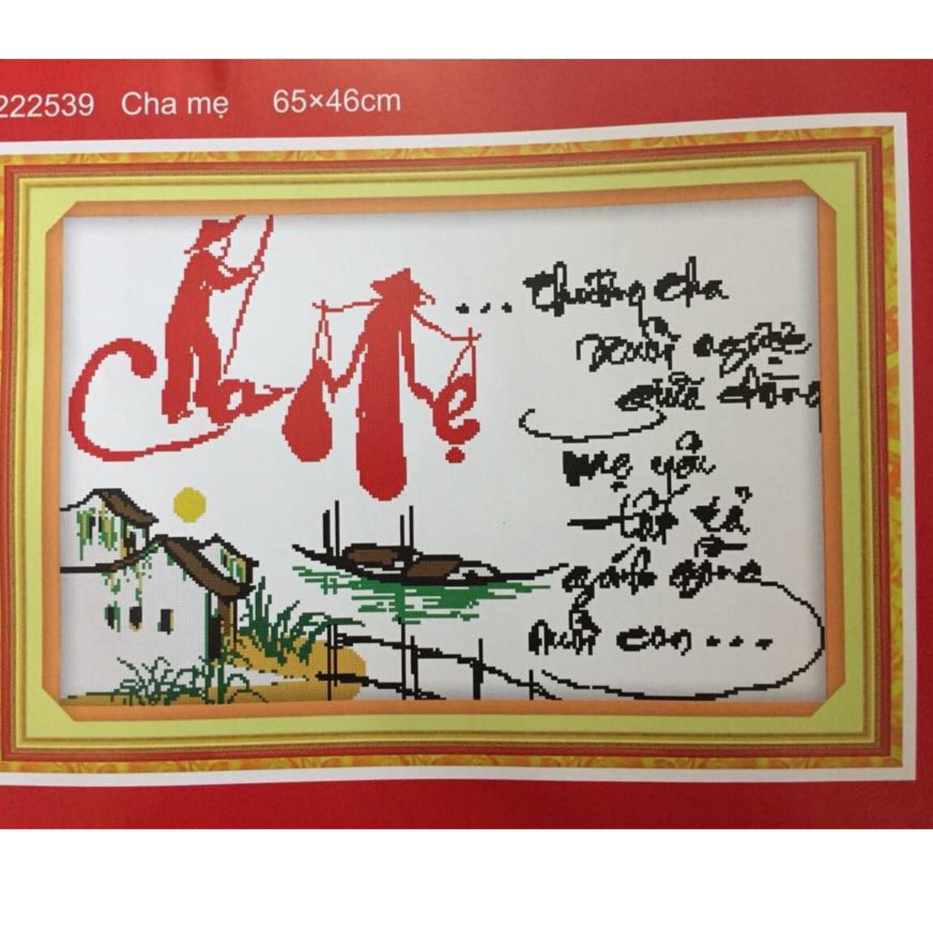 Tranh thêu chữ thập cha mẹ 222539