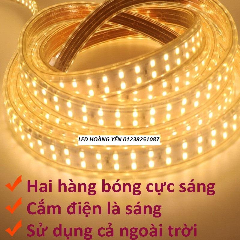 [HCM]ĐÈN LED DÂY ĐÔI 2835 MÀU VÀNG 10M, 15M - CÓ DÂY NGUỒN