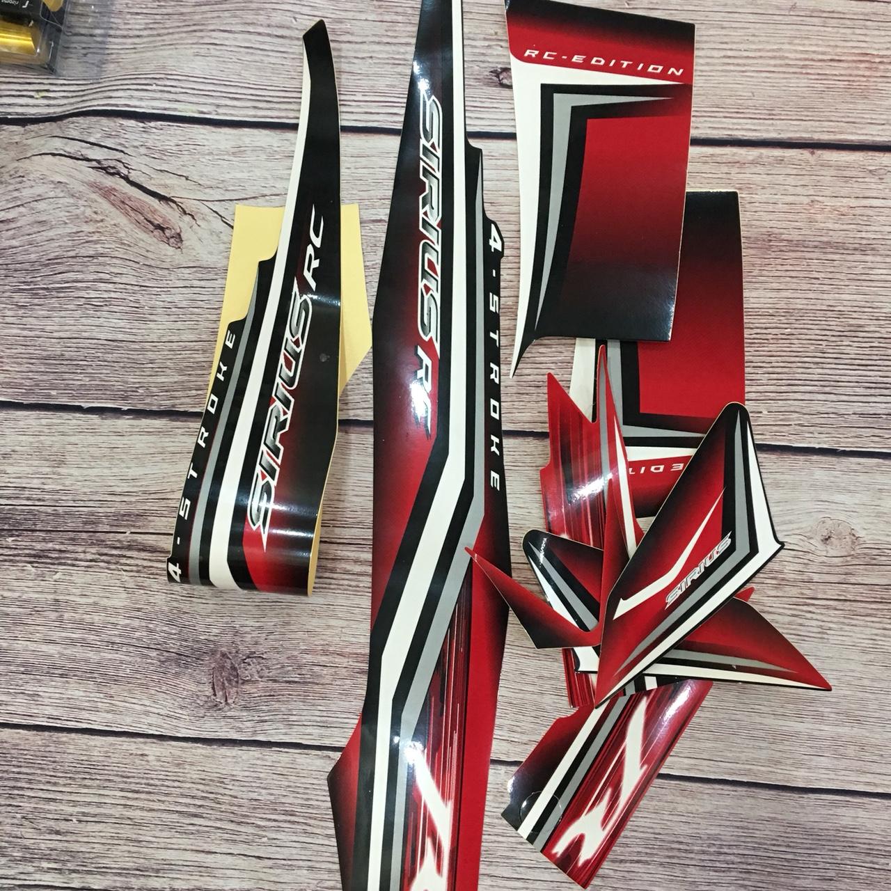 Decal dán xe SIRIUS MÀU ĐỎ ĐEN -Full bộ tem dán xe sirius RC ĐỎ ĐEN (B07 )