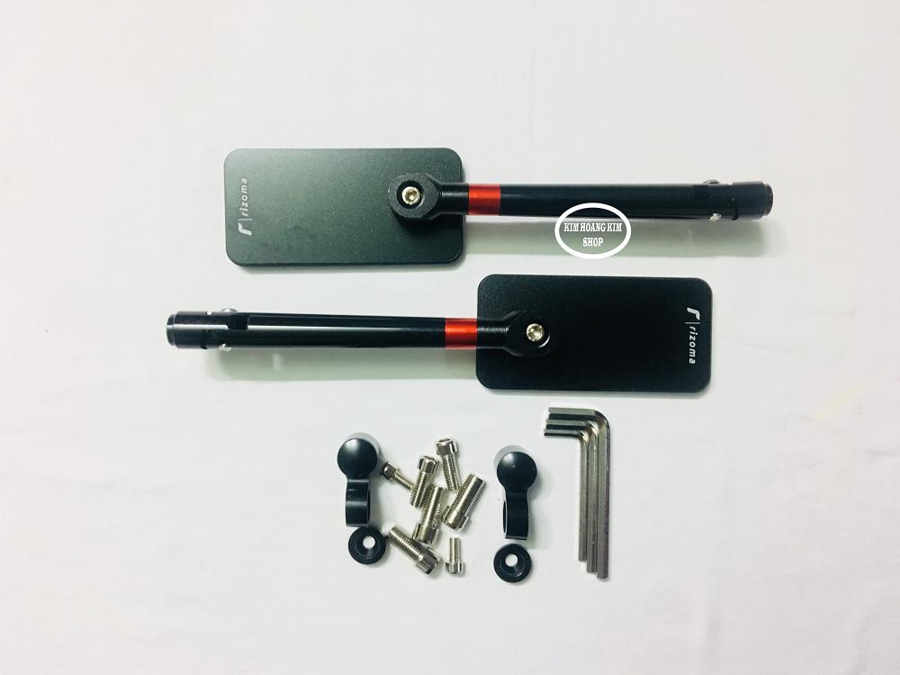 Kính chiếu hậu xe máy kiểu iphone (màu Đen) 1 cặp