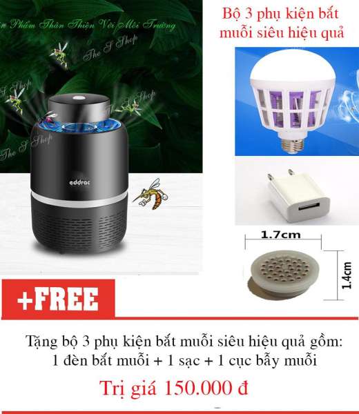 Máy Bắt muỗi, diệt công trùng Eddrac+tặng 3 phụ kiện bắt muỗi cao cấp