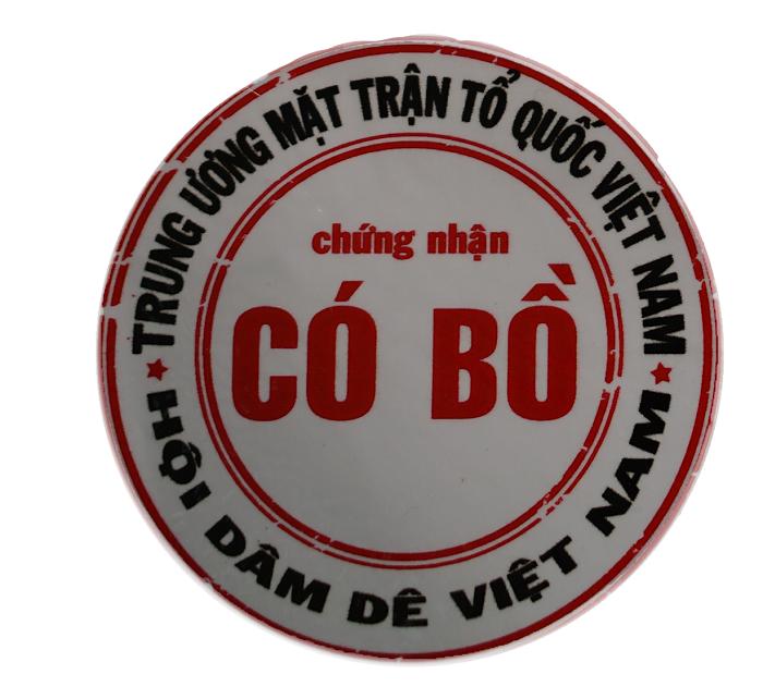 1 miếng tròn decal tem xe chứng nhận có bồ