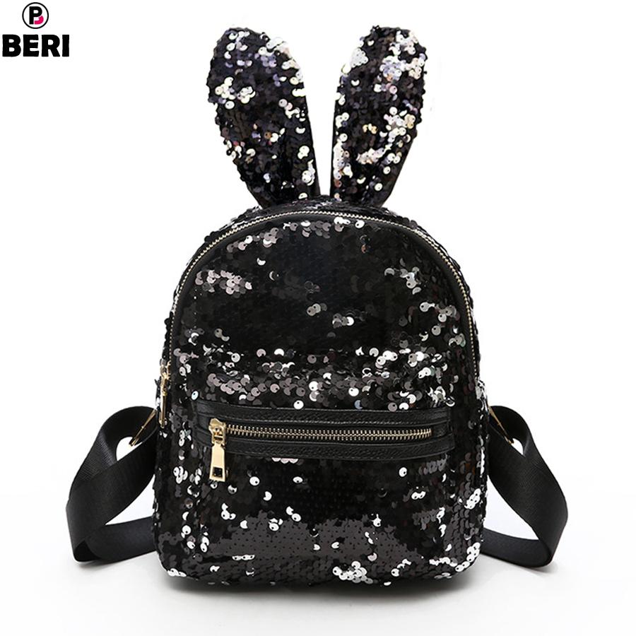Balo thỏ sequin lấp lánh BERI (đen) - BALO003 - BALO004