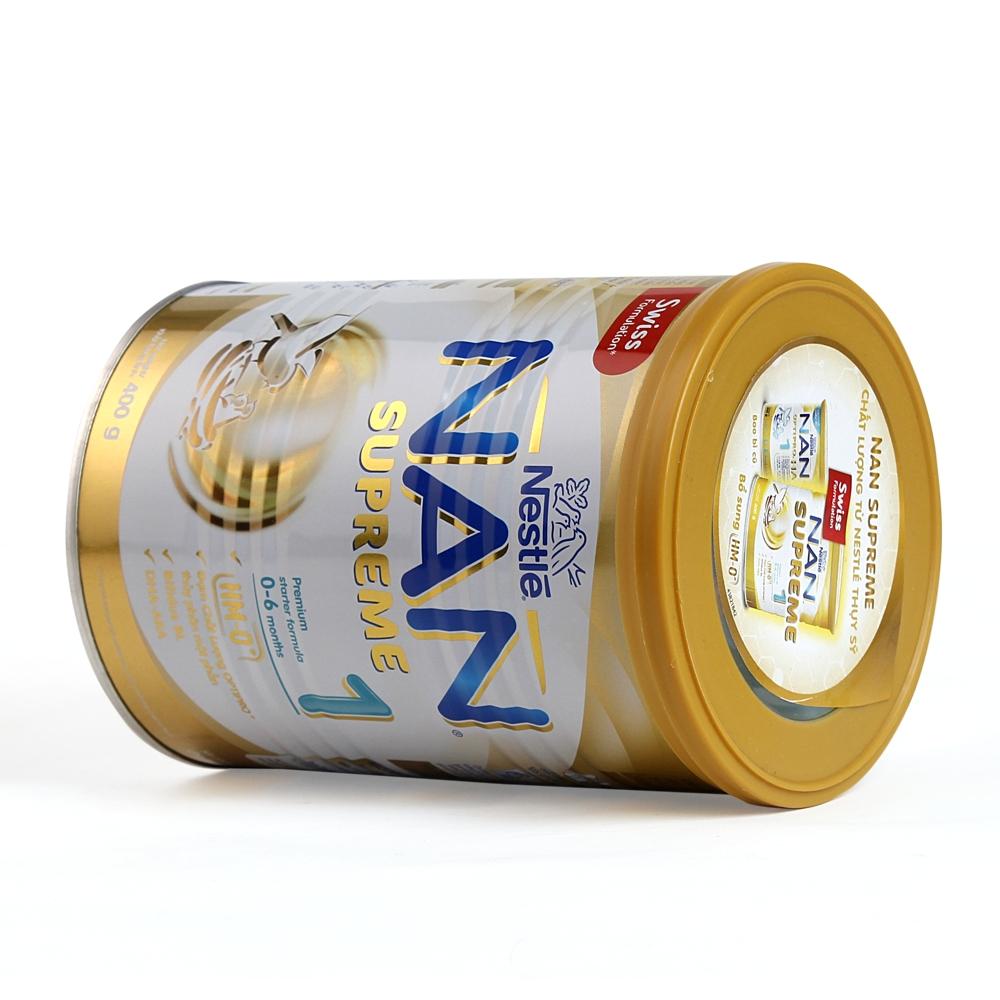 Sữa bột Nestle NAN Supreme số 1 lon 400g (cho bé 0 - 6 tháng tuổi)