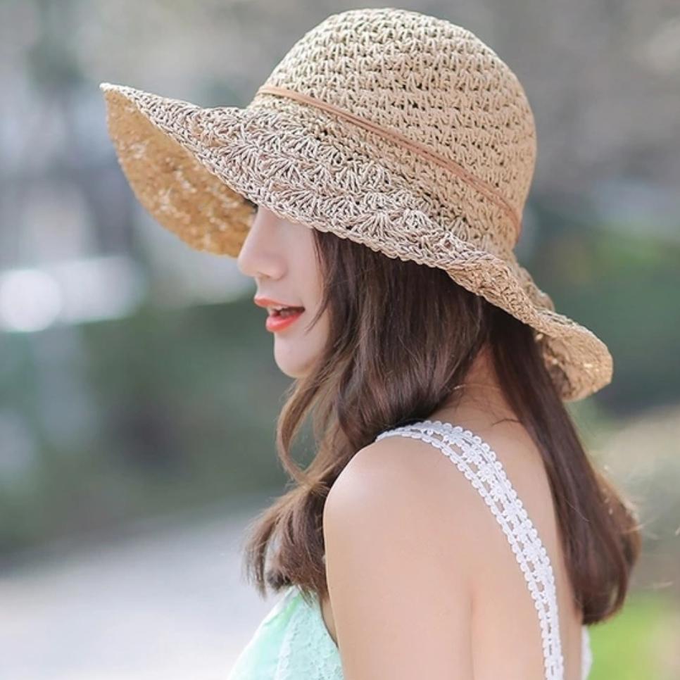 [HCM]Nón mũ rộng vành gấp gọn đi biển SPF chống nắng tia UV thời trang hàn quốc