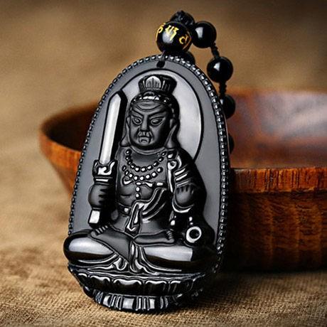 Phật bản mệnh bất động minh vương đá núi lửa đen- tặng kèm dây đeo