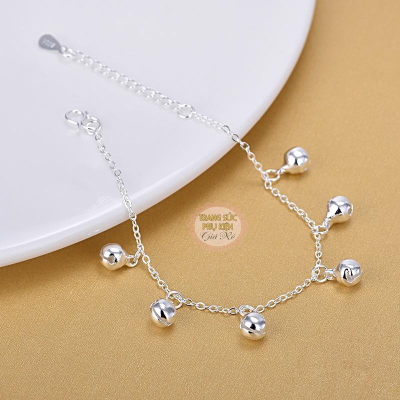 [HCM]Lắc chân nữ thời trang lục lạc HK Bạc LC10