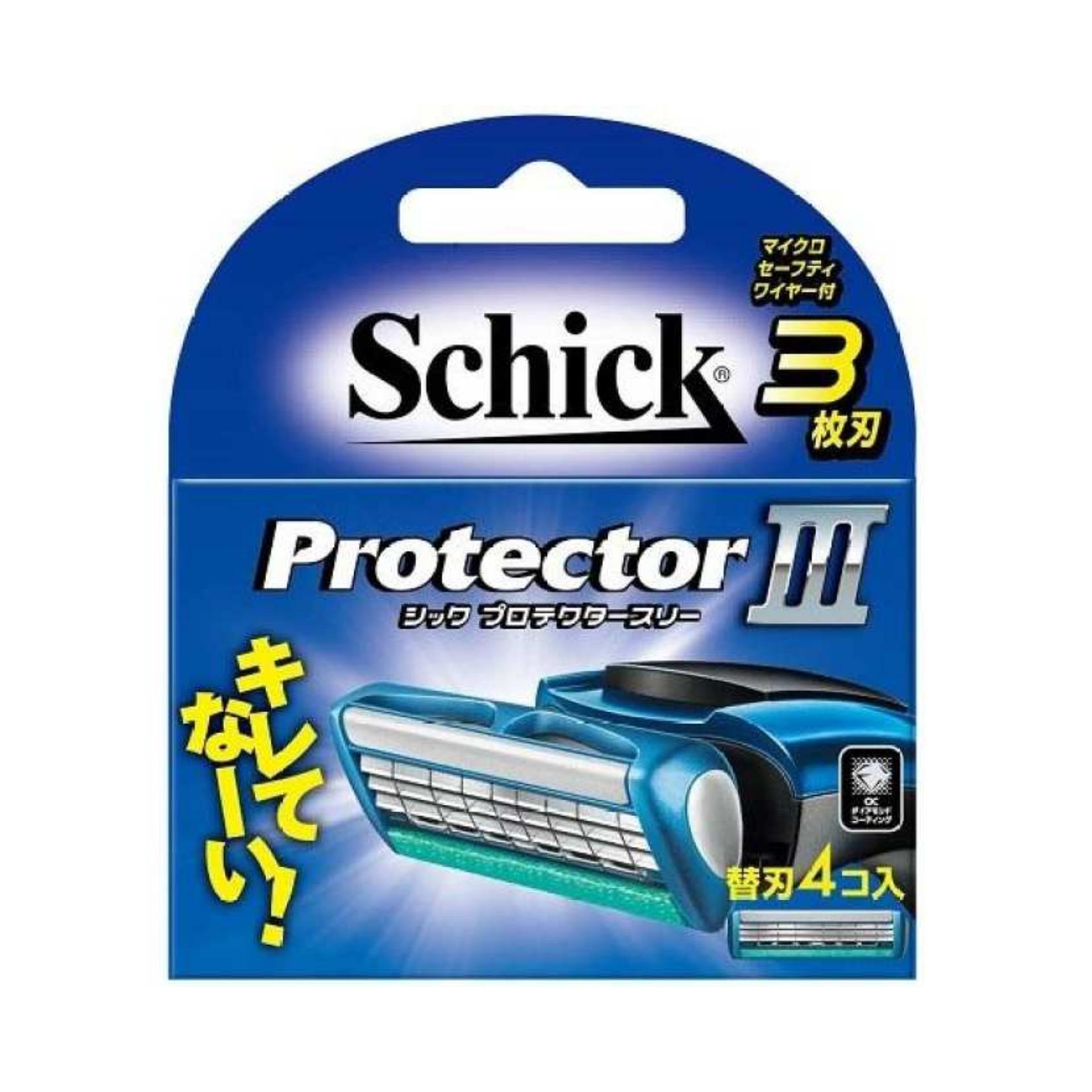 Bộ 4 lưỡi cạo râu Schick Protector III - Nhật bản