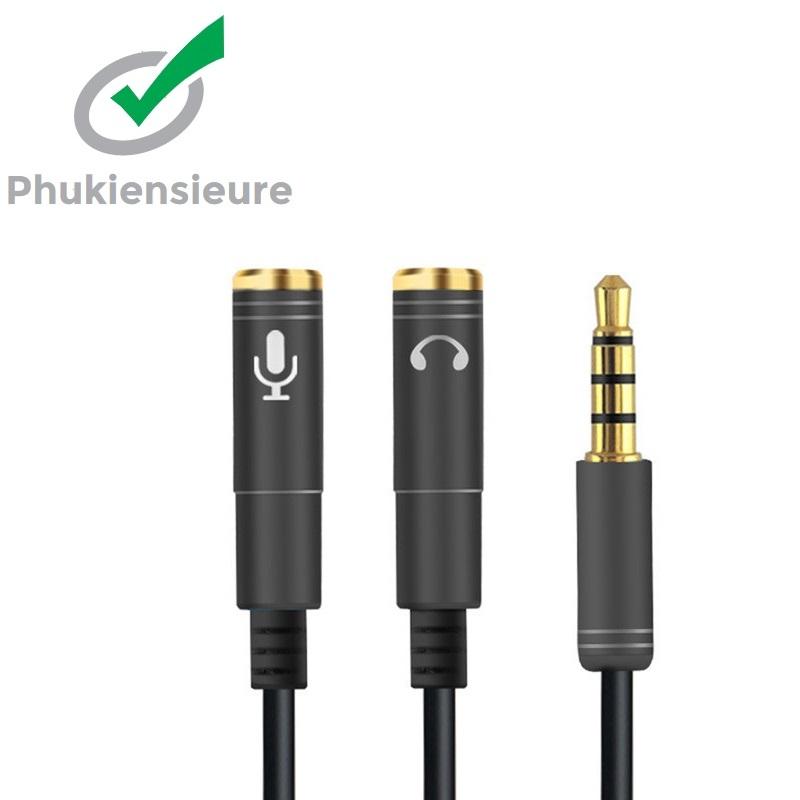 Cáp chia Audio 3.5mm ra mic và loa - Dây chia mic và loa loại xin - Cáp chia mic và loa xịn