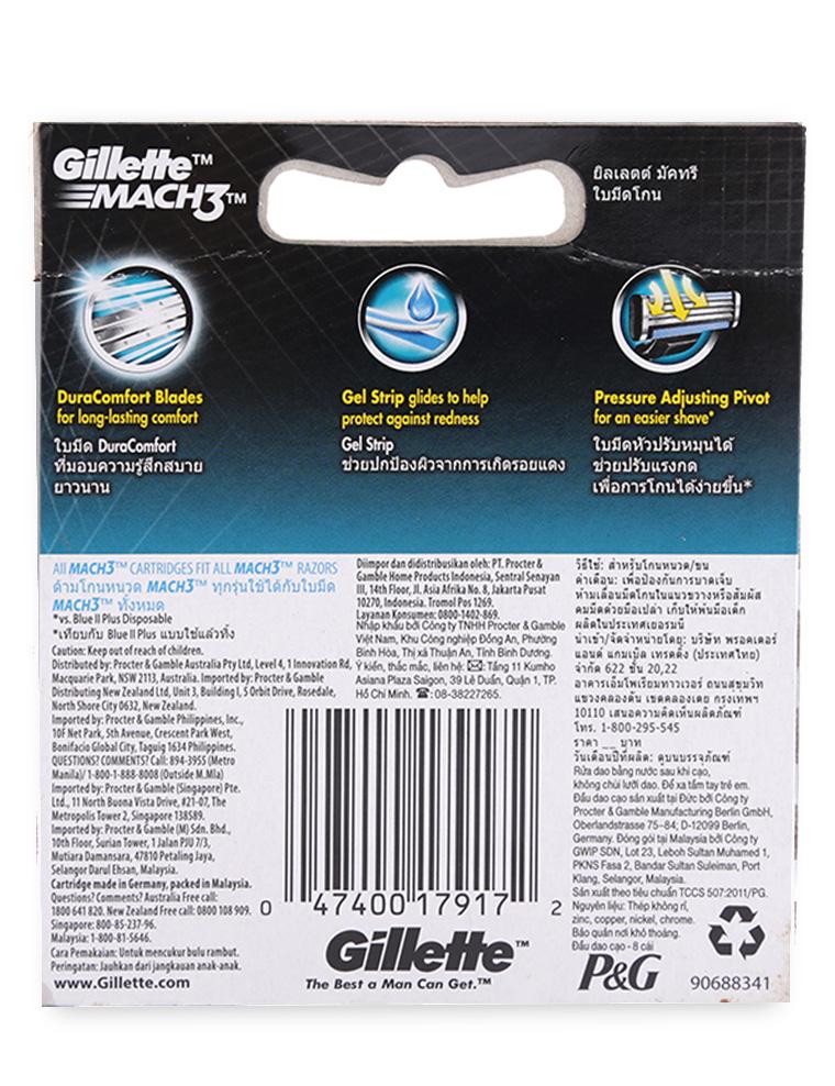 Lưỡi Dao Cạo Gillette Mach 3 (Hộp 8 Lưỡi Dao)