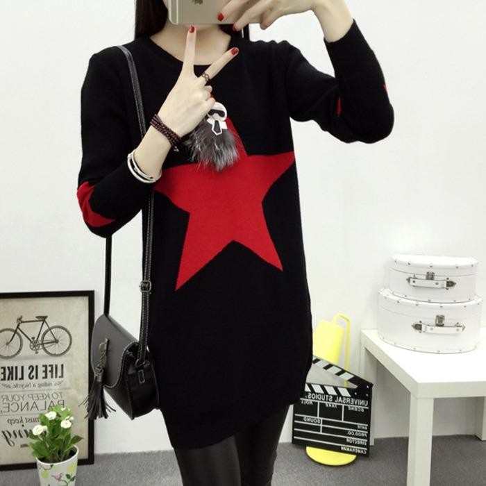 Áo len nữ form dài hình ngôi sao (Size M)