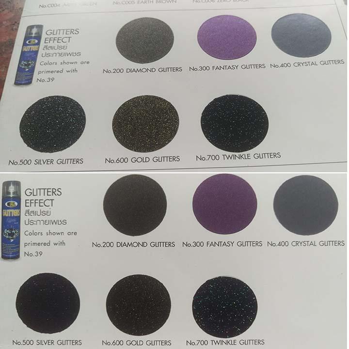 Sơn xịt phản quang ( Sơn bóng có kim tuyết màu) GLITTERS EFFEKT Bonsy