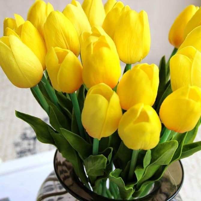 Hoa giả - 10 cành Tulip silicon đẹp như thật