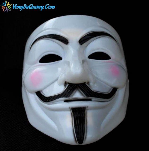 Mặt nạ Hacker - Anonymous - Guy Fawkes - Màu Trắng