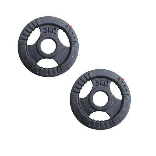 Bộ 2 bánh tạ gang tạ miếng gang 3 lỗ Reefit 3kg (gồm 2 miếng)