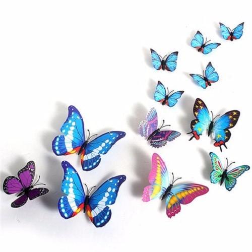 [HCM]Set 12 bướm 3D trang trí tủ lạnh ( hít nam châm )