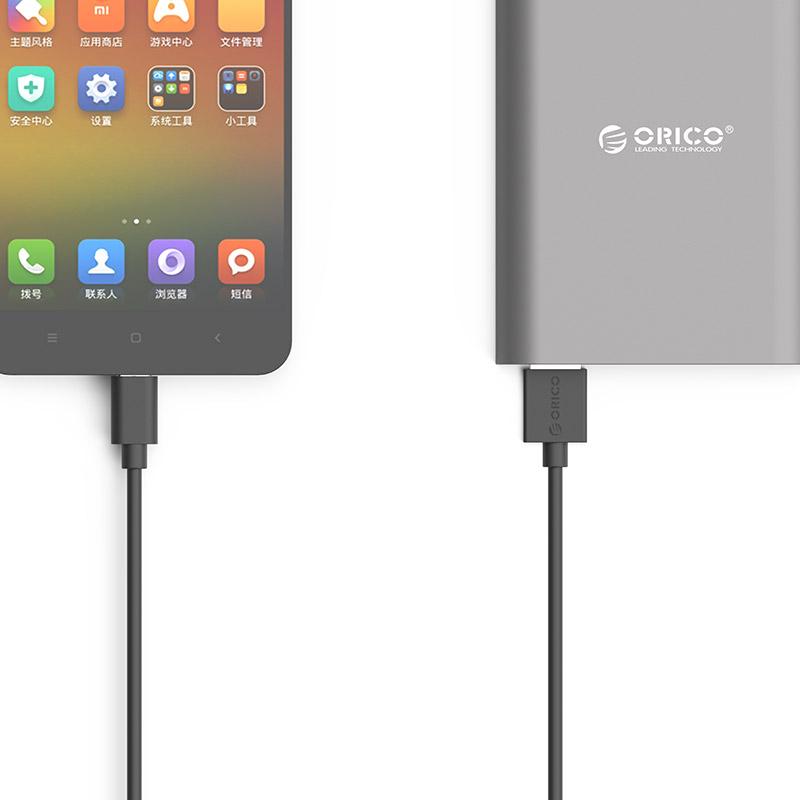 Cáp sạc điện thoại Android USB 2.0 Type C Orico ECU-10(Đen) - Hàng phân phối chính hãng