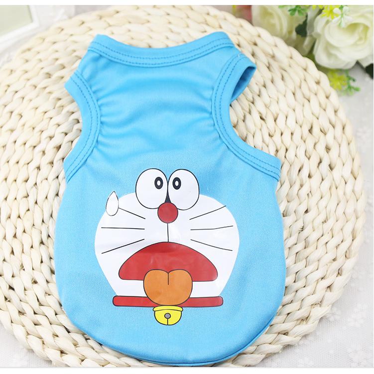 áo chó mèo cao cấp kiểu áo thun hình doremon size xxl ( dành cho chó mèo 8 - 12 kg )