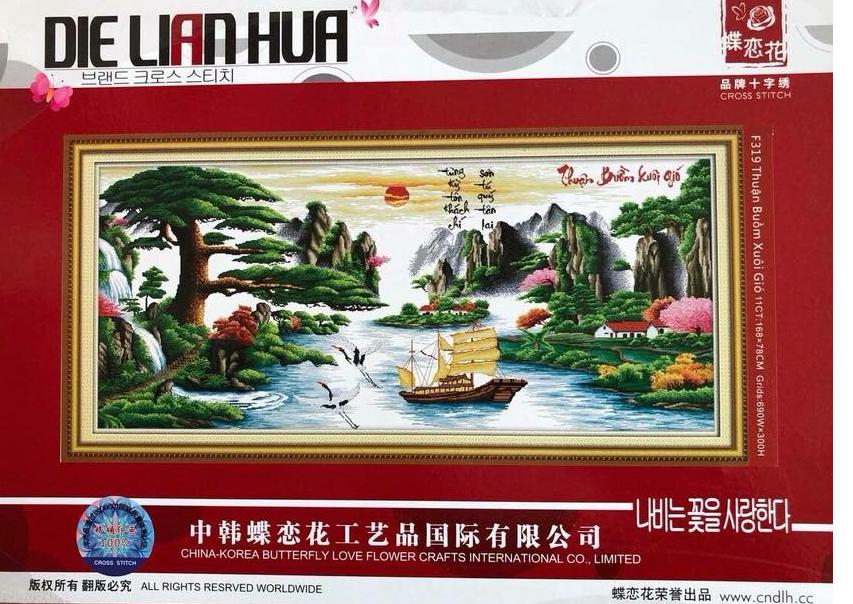 Tranh thêu chữ thập thuận buồm xuôi gió F319-CÓ HÌNH THÀNH PHẨM KHAM KHẢO