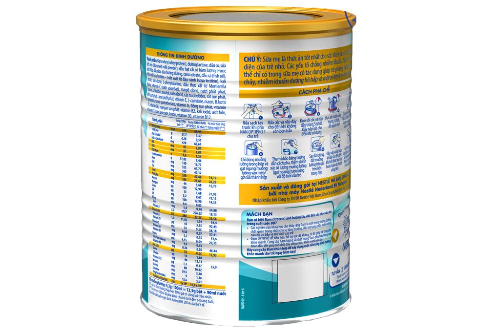 Sữa bột Nestle NAN Optipro số 1 lon 800g (cho bé 0 - 6 tháng tuổi)