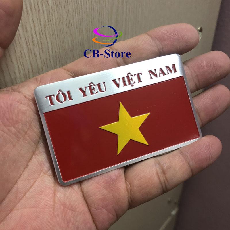 Combo 2 tem nhôm cờ VIệt Nam (Tôi Yêu Việt Nam)