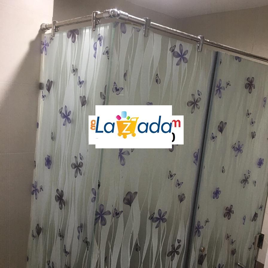 [HCM]3m Decal dán kính/kiếng mẫu hoa tím và bướm khổ 90cm