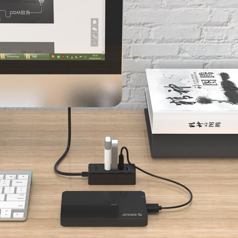 Bộ chia USB 4 cổng USB 3.0 Orico W5P-U3 (Đen)