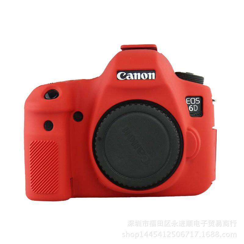 Hình thật vỏ cao su cho máy ảnh canon 6d màu đỏ