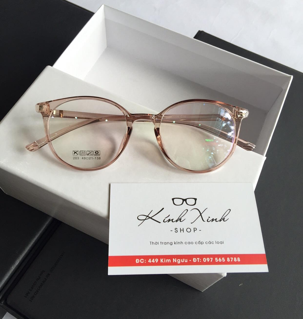 Kính Mắt tròn Gọng nhựa siêu dẻo KOREA GSD203 (Hồng Trong)