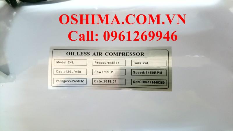MÁY NÉN KHÍ KHÔNG DẦU OSHIMA 24L