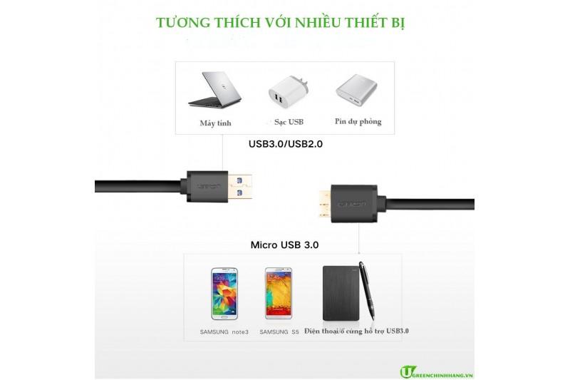 Cáp chuyển USB 3.0 sang Micro B 1.5M Ugreen 10842 (Đen)