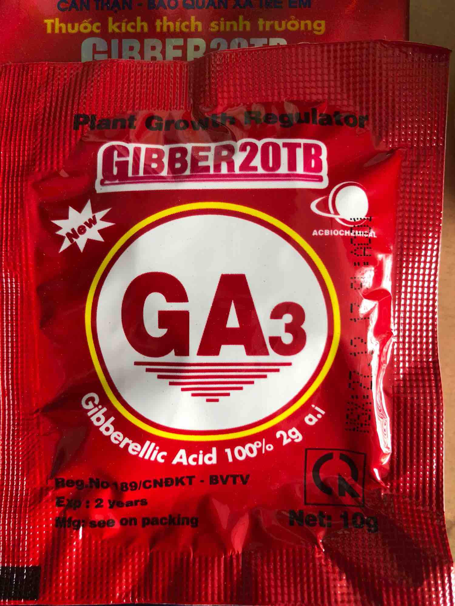 CHẤT ĐIỀU HÒA SINH TRƯỞNG GA3 20% ( Gibberellic Acid 100%)  viên 10gr
